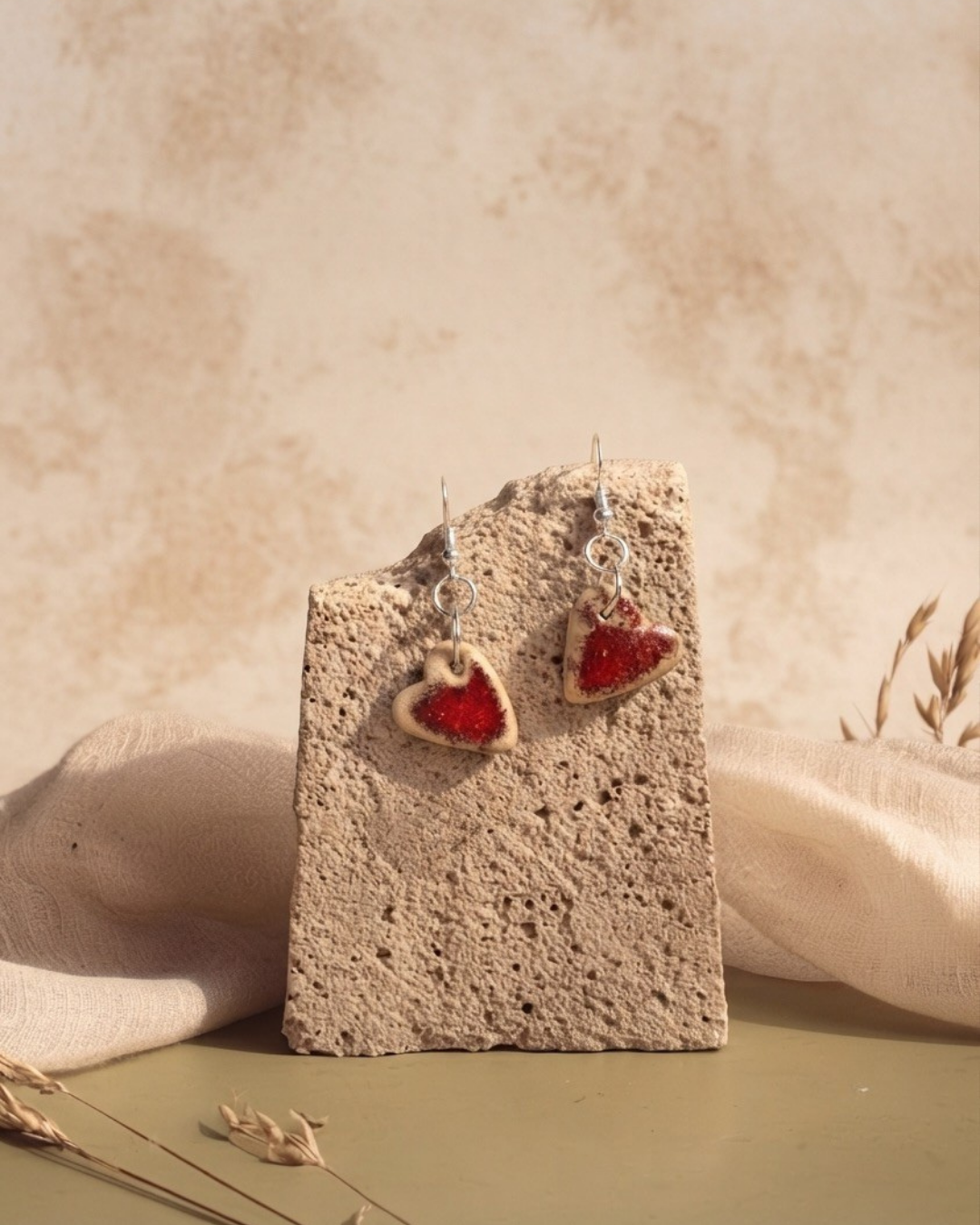 Crimson Heart Earring