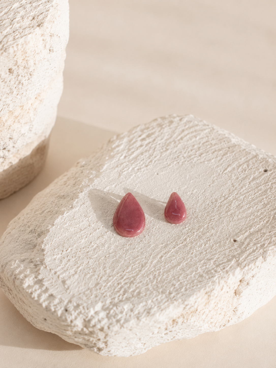 Asymmetrical Teardrop Earrings - Purple
