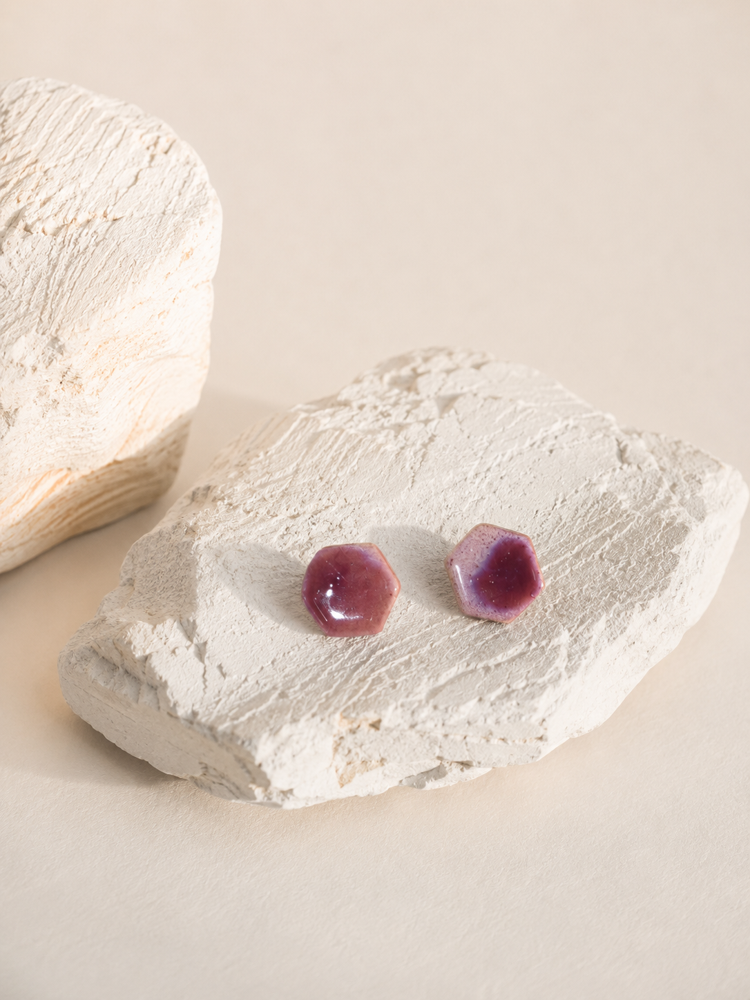 Hexagon Purple Earring