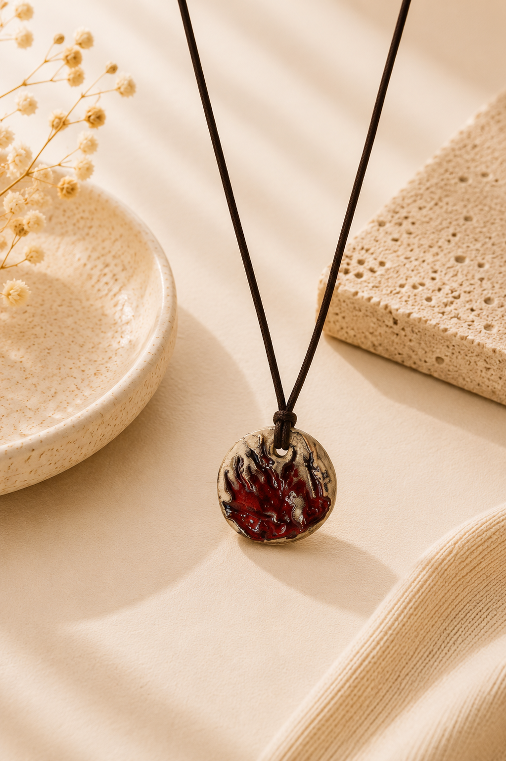 Necklace with Rustic Red Pendant