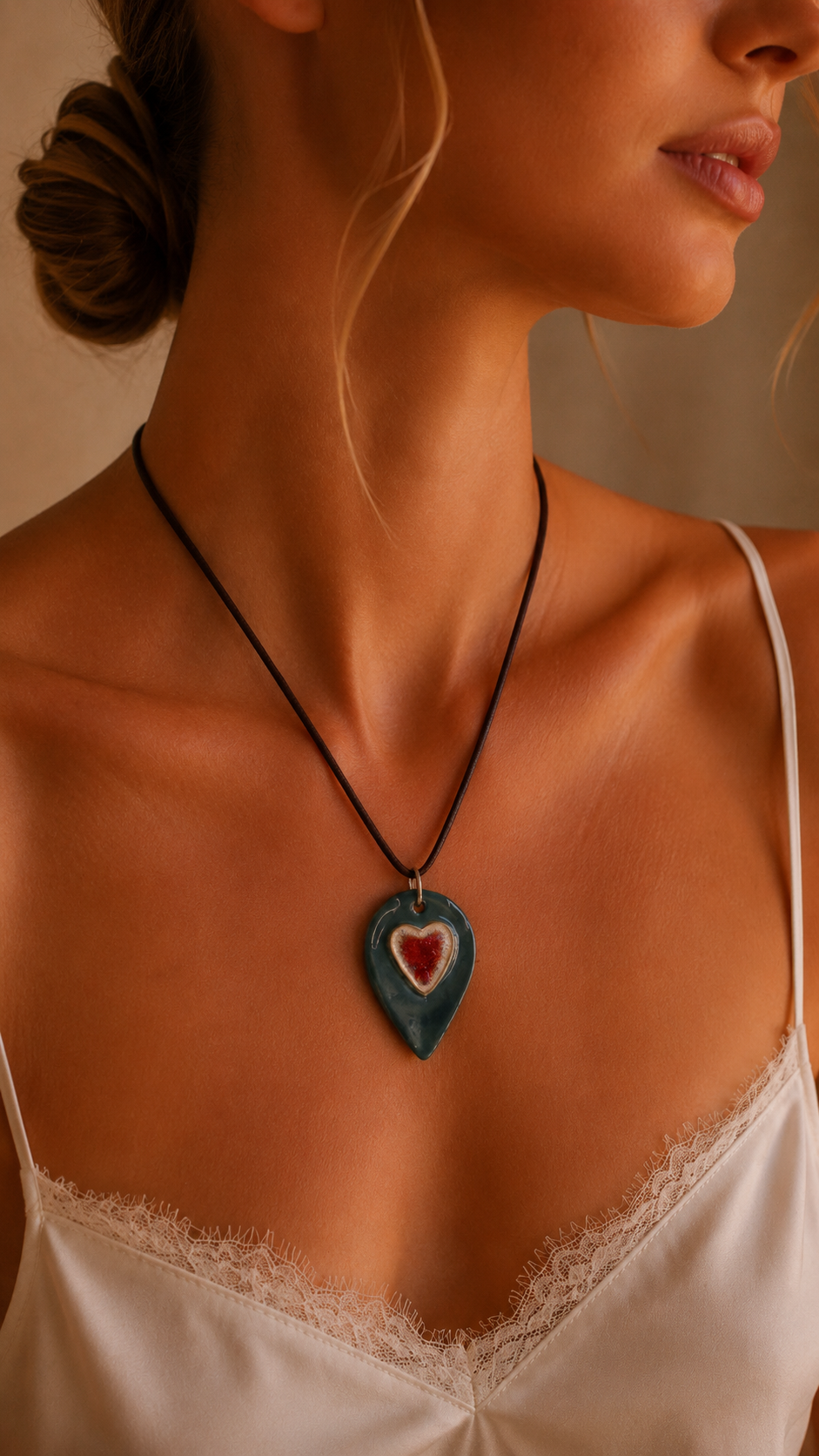 Bluish Heart Necklace