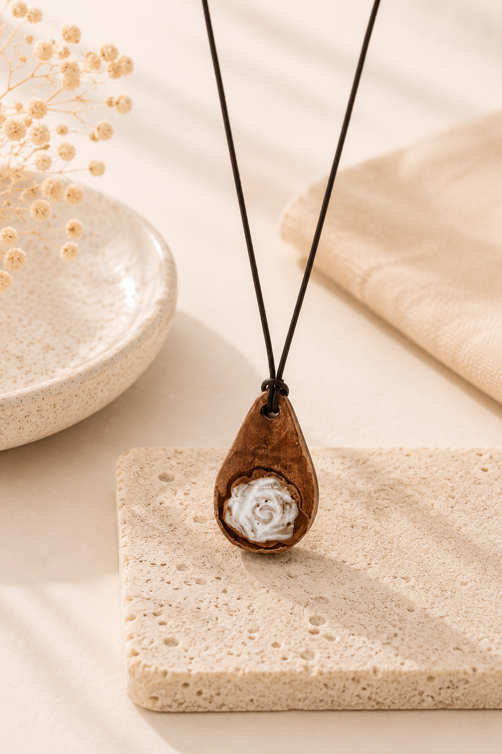 White Rose Necklace