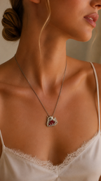 Necklace with Scarlet Heart Pendant