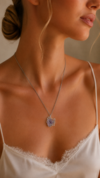 Purple Heart Pendant Necklace