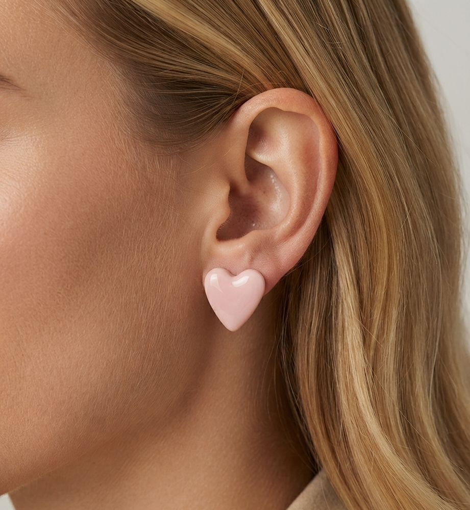 Pink Heart Earring