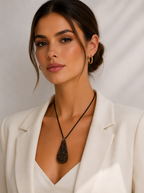 Rustic Necklace Brown Thread
