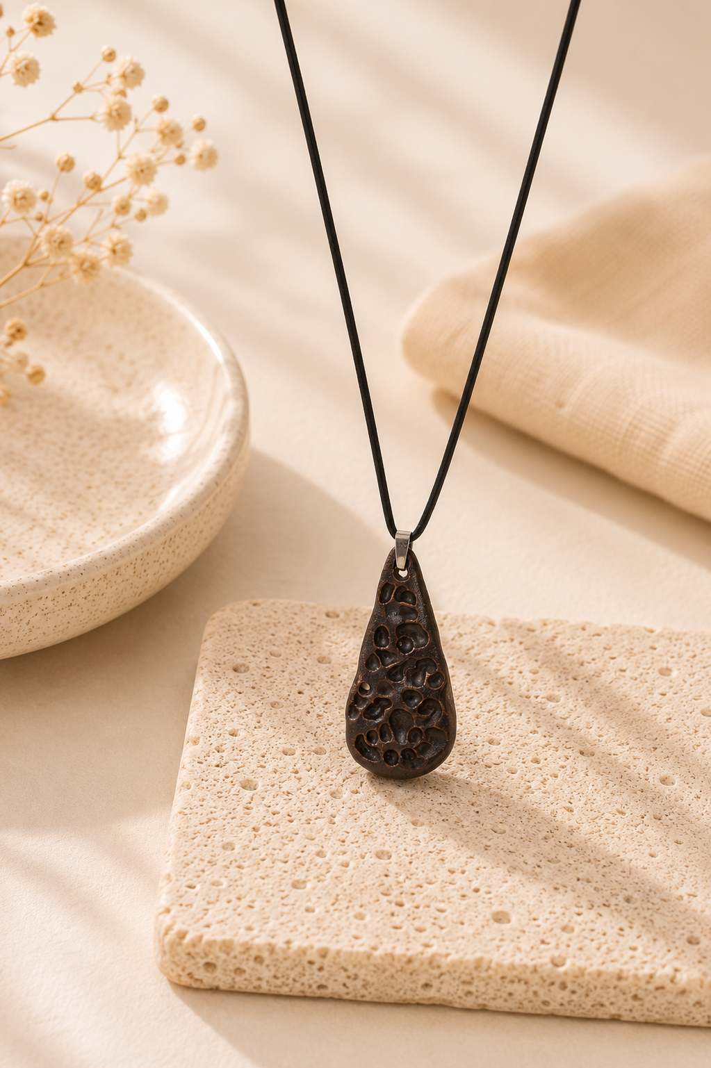 Rustic Necklace Brown Thread